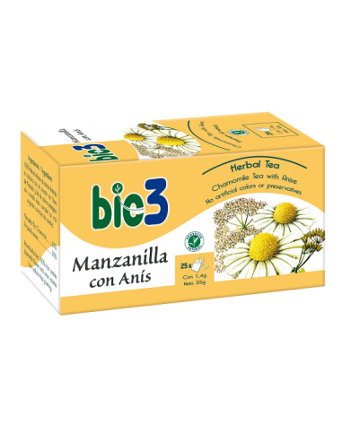 Bio3 Manzanilla Con Anis 25 Filtros 1,4 G