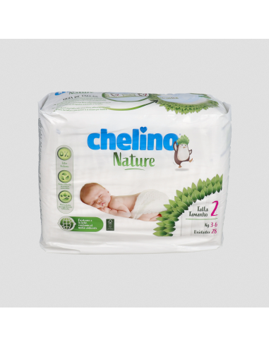 Chelino Nature Pañal Infantil Talla 2 (3-6 kg), 28 Unidades( Paquete de 6)  : : Bebé