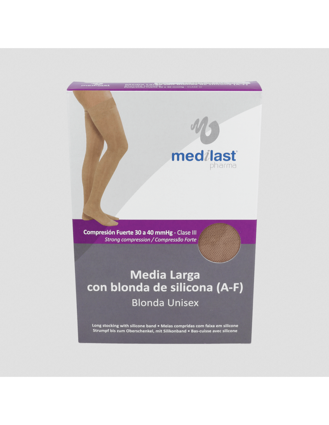 Farmalastic Media Larga Compresión Normal con Blonda TM Negra
