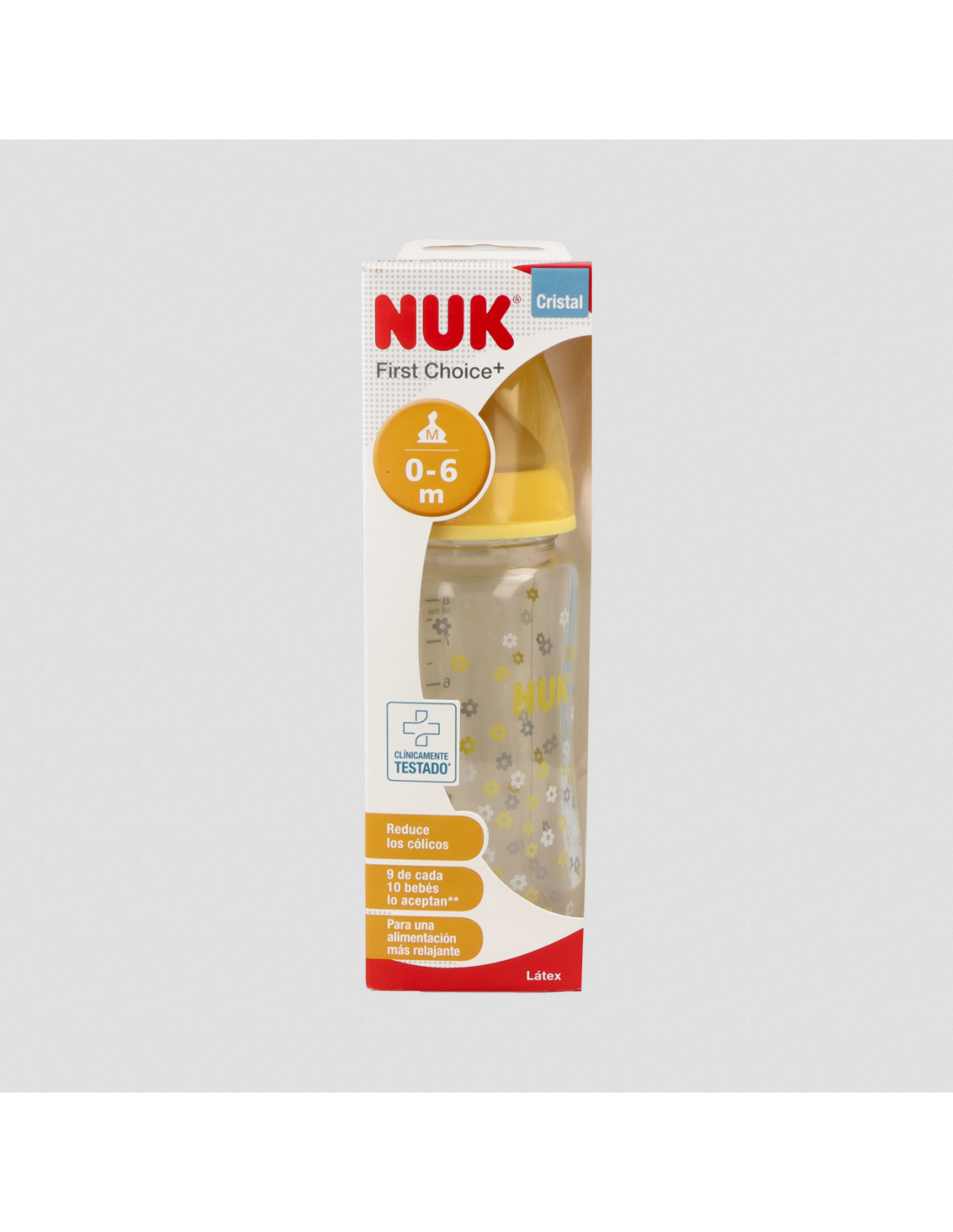 Nuk Biberon FC+ Cristal 0-6 M Latex 240 Ml