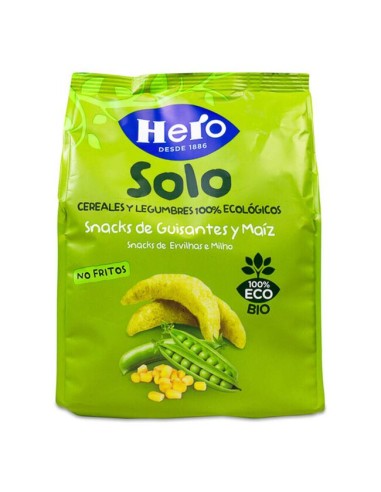 Hero Solo Snack Ecológico Guisantes y Maíz 50 gr - Atida