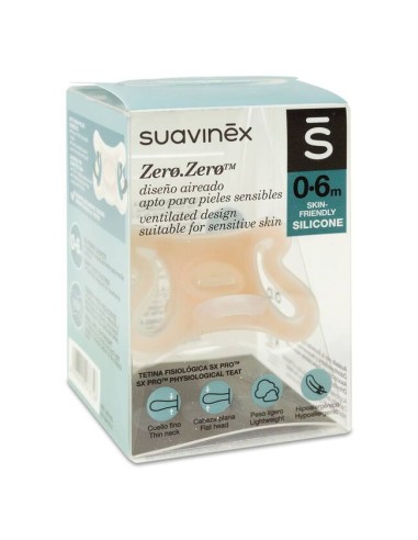 Suavinex chupete silicona tetina fisiológica 0-6 m 2 uds