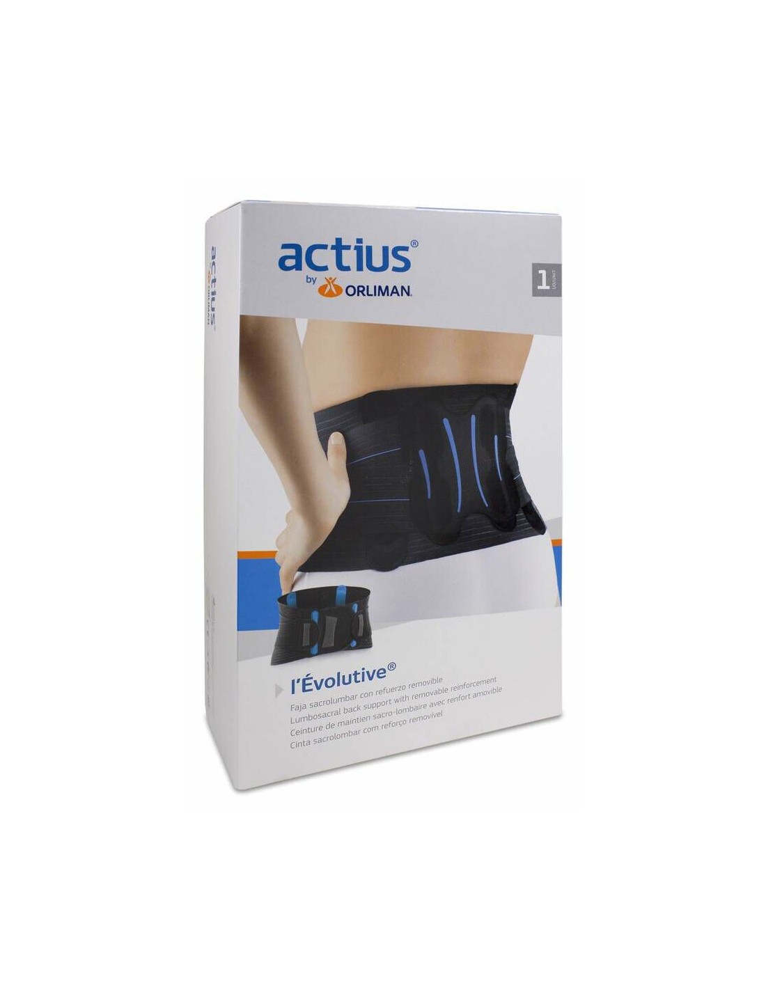 Faja Sacrolumbar Con Refuerzo Removible Actius By Orliman Â´Evolutive Ref  Ace609 Talla 2