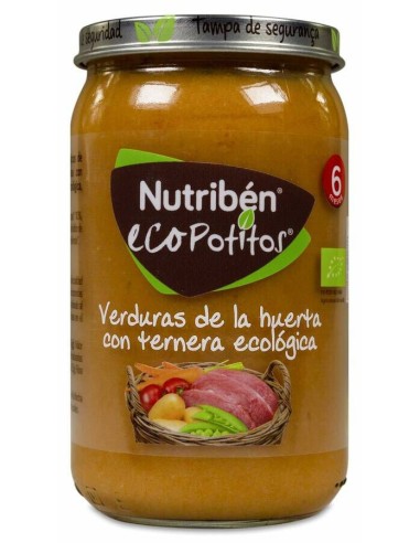 Nutriben Ecopotitos Verduras De La Huerta Con Ternera Ecologica 1 Envase  235 G