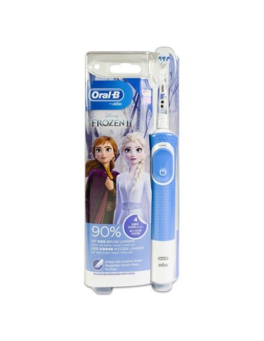 Cepillo dental eléctrico Oral-B Kids Frozen II +3 años suave cabezal  repuesto 4 unidades