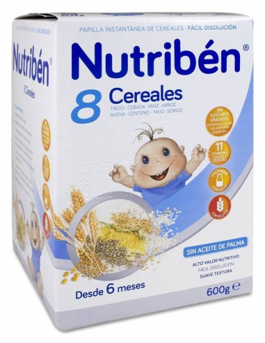 Nutribén Papilla 8 Cereales con Miel y Galleta Maria 600 g