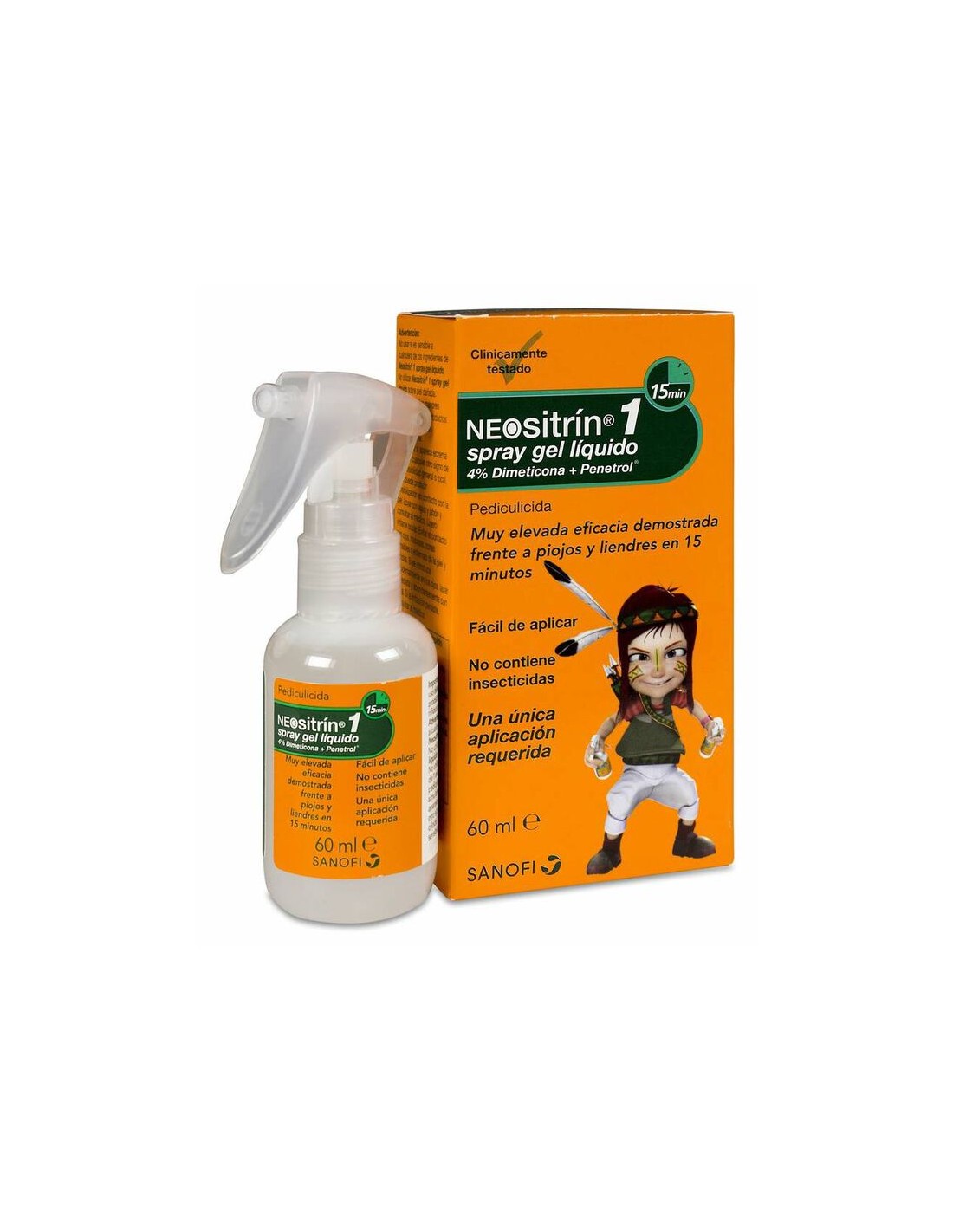 Neositrin Spray Gel tratamiento liendres y piojos 100ml