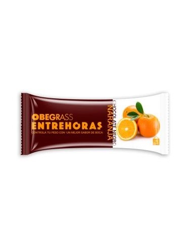 Obegrass Entrehoras 20 Barritas 30 G Sabor Chocolate Negro Y Naranja