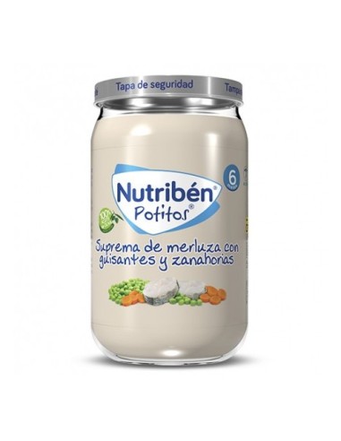 Nutriben Suprema De Merluza Con Guisantes Zanahorias 1 Potito 235 G