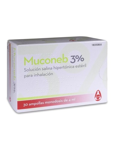 Muconeb 3% Solucion Salina Hiperton Inhalacion Cloruro De Sodio 3% 30 Ampollas 4 Ml