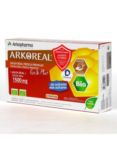 Arkoreal Jalea Real Forte Plus Sin Azucar 1500 Mg 20 Ampollas
